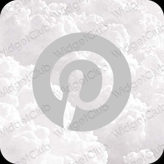 جمالي اللون الرمادي Pinterest أيقونات التطبيق