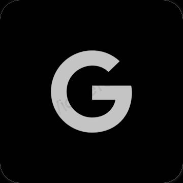 Estetski crno Google ikone aplikacija