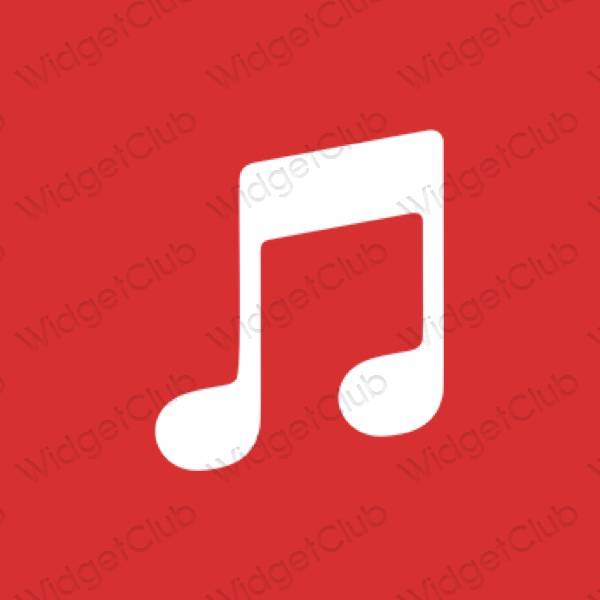 Æstetisk rød Music app ikoner