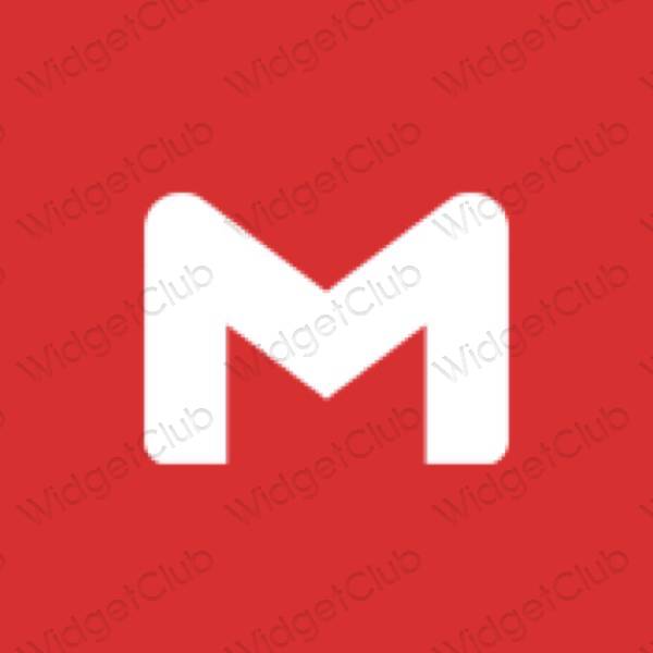 эстетический красный Gmail значки приложений