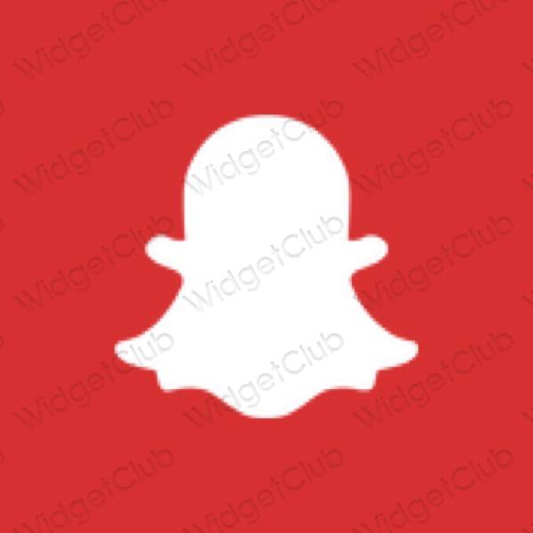Esthétique rouge snapchat icônes d'application