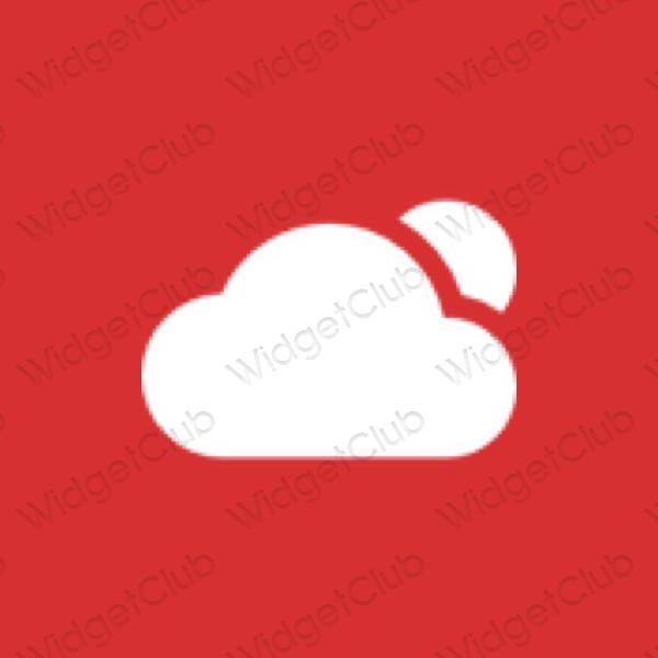 Stijlvol rood Weather app-pictogrammen