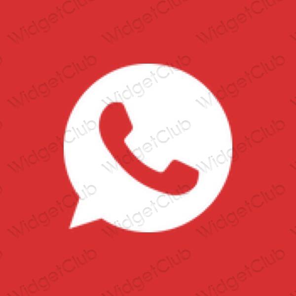 Естетски црвена Messenger иконе апликација