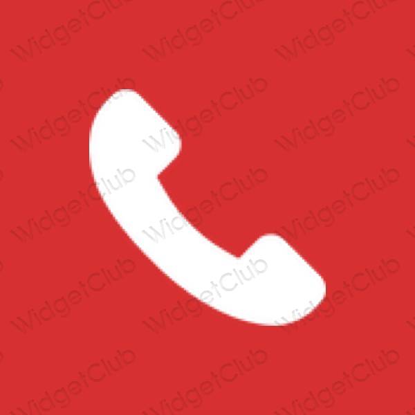 Естетичен червен Phone икони на приложения