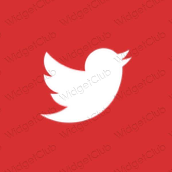 эстетический красный Twitter значки приложений