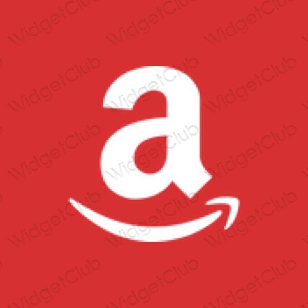 Esteetiline punane Amazon rakenduste ikoonid