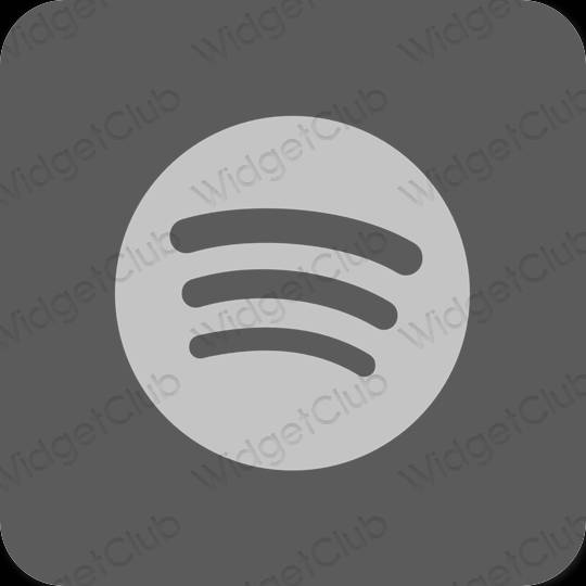 Estético gris Spotify iconos de aplicaciones