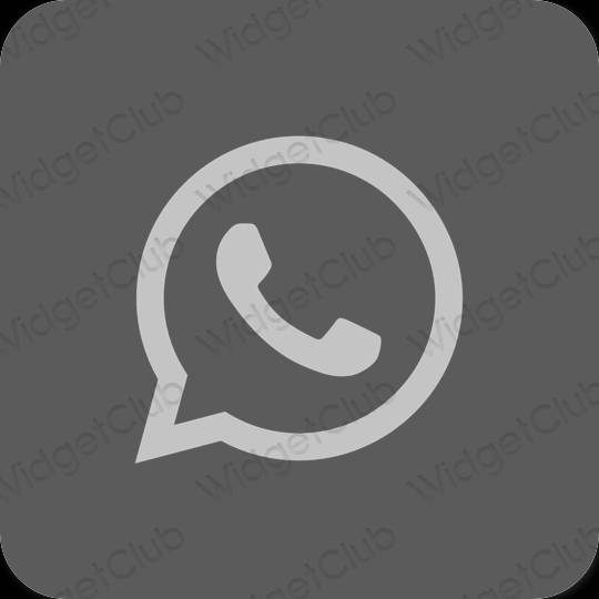 Estetické sivá WhatsApp ikony aplikácií