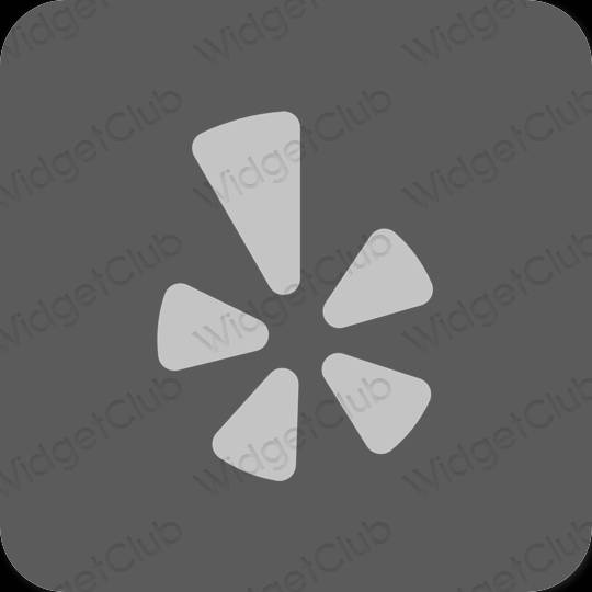 Esthétique grise Yelp icônes d'application