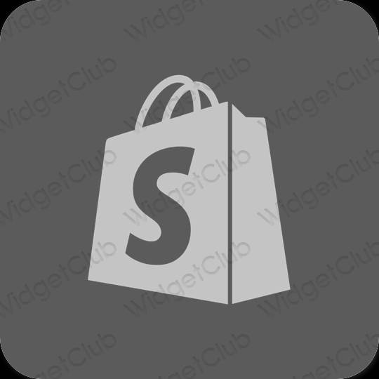 Естетски сива Shopify иконе апликација