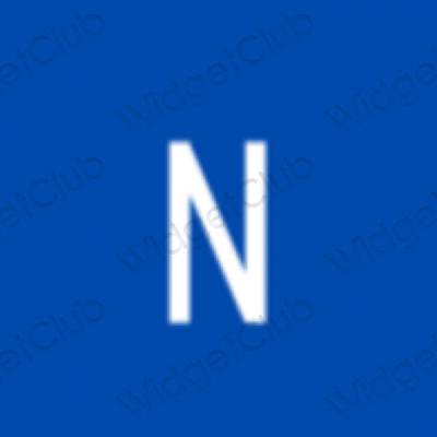 Esthétique bleu fluo Netflix icônes d'application