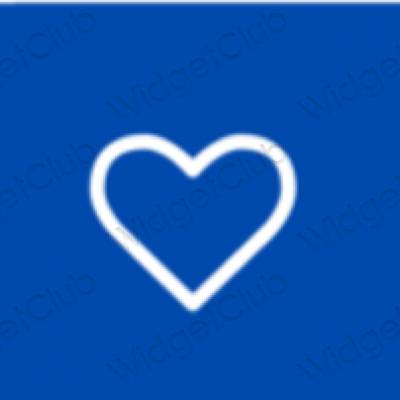 Estetski neon plava Simeji ikone aplikacija