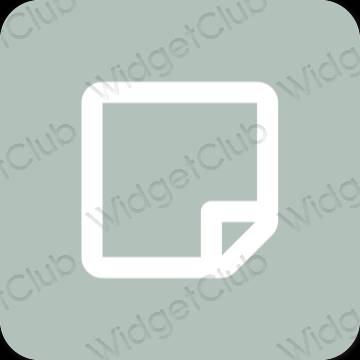 Estetisk grön Notes app ikoner