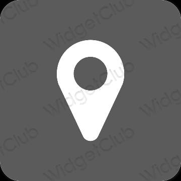 Estetisk grå Map app ikoner
