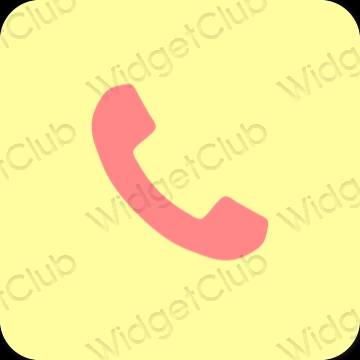 Estético amarelo Phone ícones de aplicativos