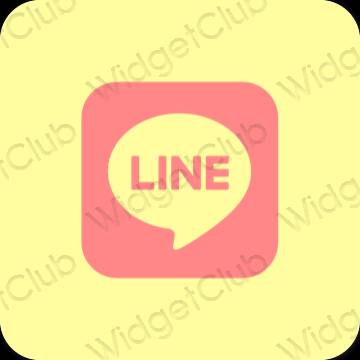 Estetik kuning LINE ikon aplikasi