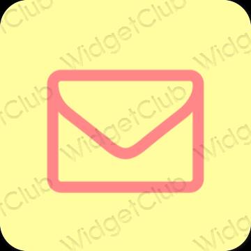 Æstetisk gul Mail app ikoner