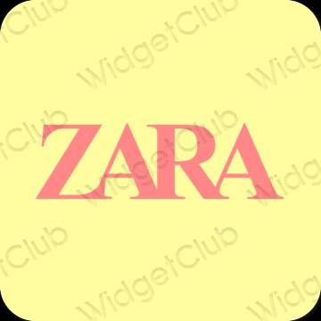 미적인 노란색 ZARA 앱 아이콘