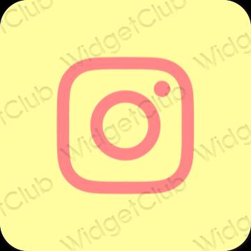 黄色 Instagram おしゃれアイコン画像素材
