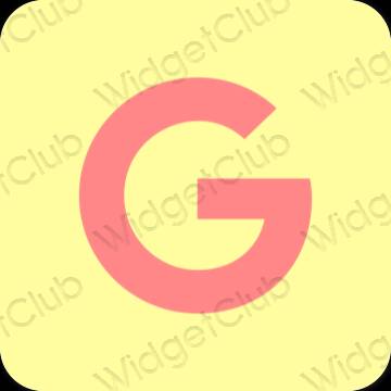 Esthétique jaune Google icônes d'application