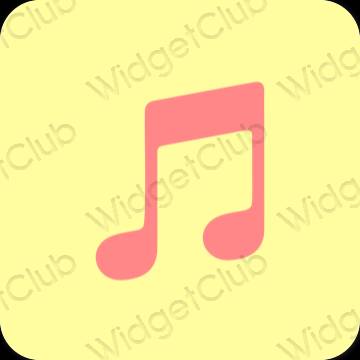 Aesthetic yellow Apple Music app icons