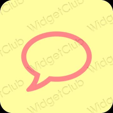 Esthétique jaune Messages icônes d'application