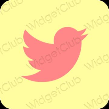 Ästhetisch gelb Twitter App-Symbole