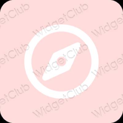 Estetisk rosa Safari app ikoner