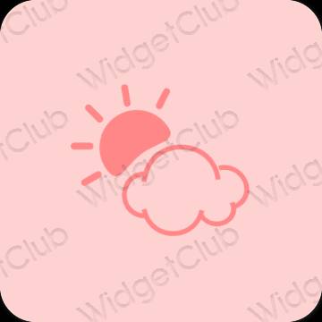 эстетический розовый Weather значки приложений