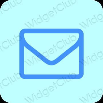 جمالي الأزرق الباستيل Mail أيقونات التطبيق