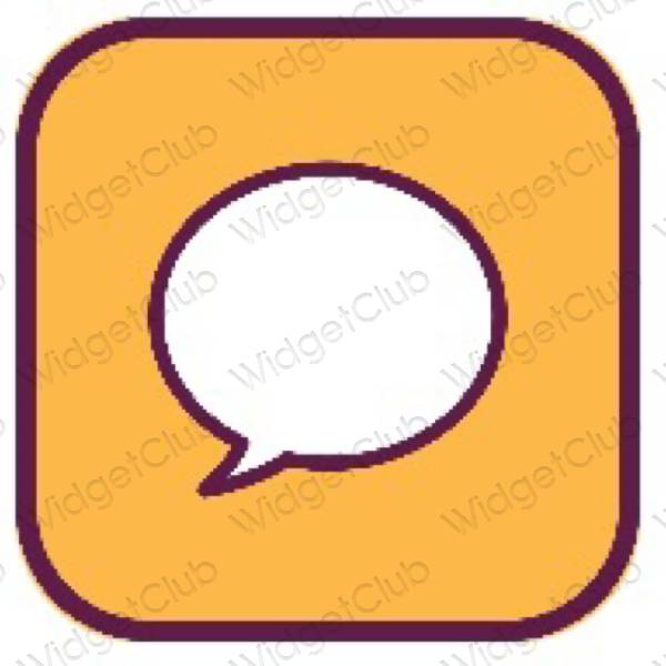 Estetické hnedá Messages ikony aplikácií