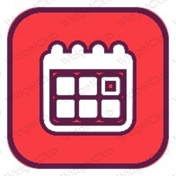 Esteetiline neoon roosa Calendar rakenduste ikoonid