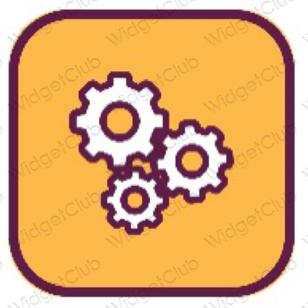 Æstetisk orange Settings app ikoner
