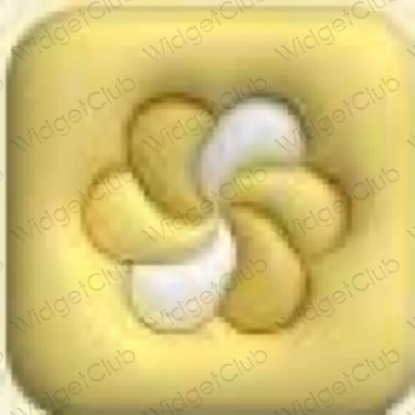 Aesthetic yellow Photos app icons