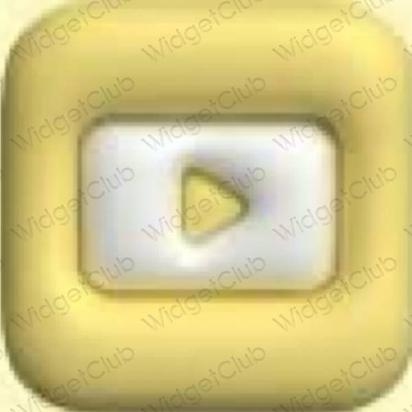 Aesthetic orange Youtube app icons