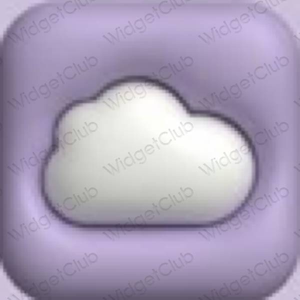 Aesthetic purple Weather app icons
