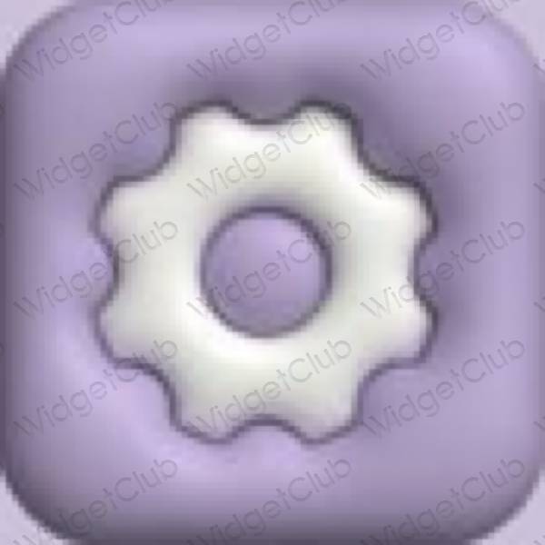 Aesthetic purple Settings app icons