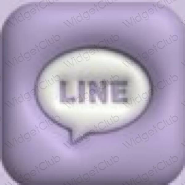 Aesthetic purple LINE app icons