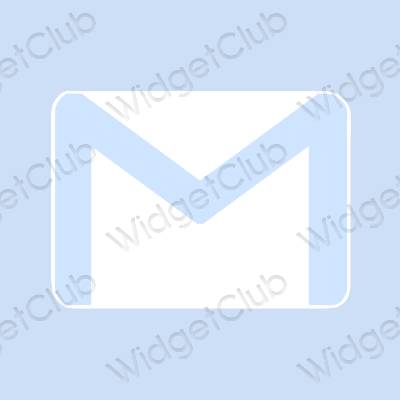 Ესთეტიური პასტელი ლურჯი Gmail აპლიკაციის ხატები