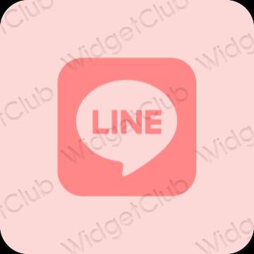 Estético rosa pastel LINE iconos de aplicaciones