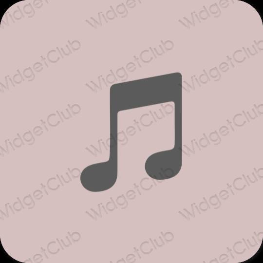 אֶסתֵטִי ורוד פסטל Apple Music סמלי אפליקציה
