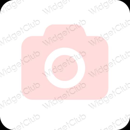 Estetik merah jambu Camera ikon aplikasi