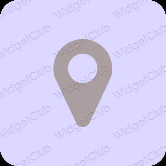 Estético azul pastel Map iconos de aplicaciones
