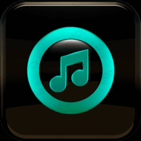Естетски црн Music иконе апликација
