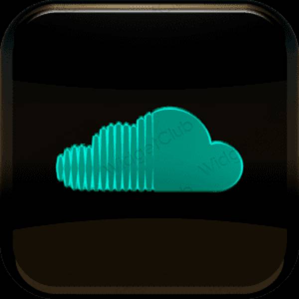 Estetik hitam Music ikon aplikasi