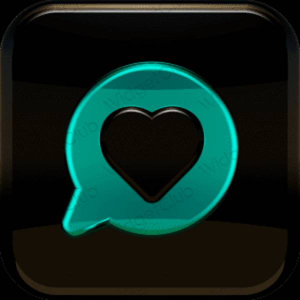 Estetis hitam Messages ikon aplikasi