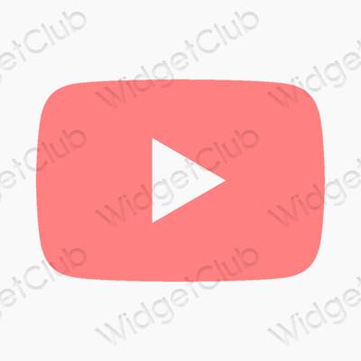 Æstetisk lyserød Youtube app ikoner