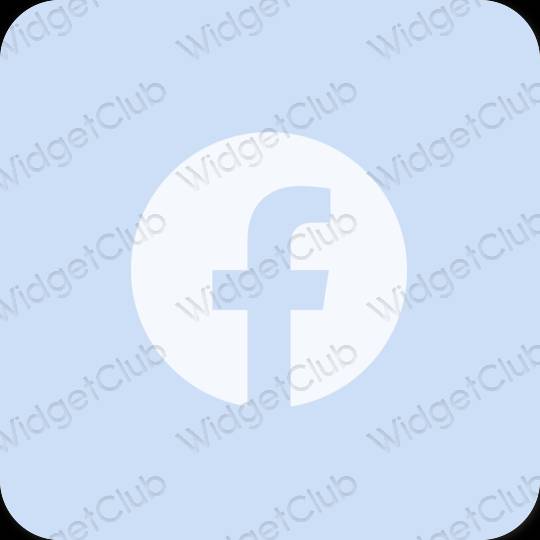 Estético azul pastel Facebook ícones de aplicativos