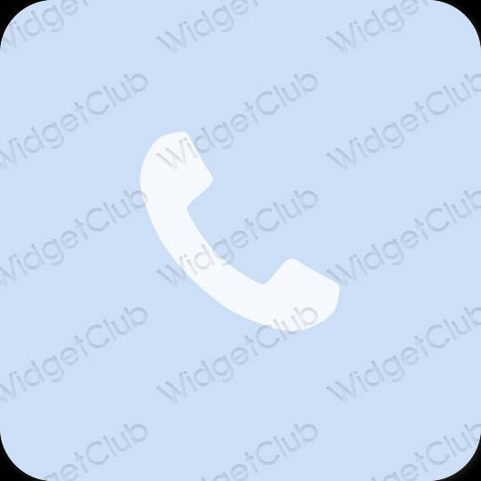 Estetisk pastellblå Phone app ikoner