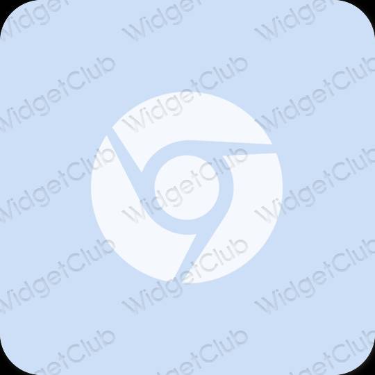 Estetyka pastelowy niebieski Chrome ikony aplikacji